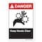 Signmission ANSI Danger Sign, Keep Hands Clear, 5in X 3.5in Decal, 3.5" W, 5" L, Landscape, Keep Hands Clear OS-DS-D-35-L-19868 - alternate 1